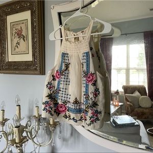 Free People Honey Pie Embroidered Top